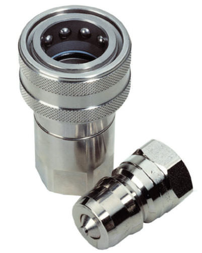 Pneumatic fitting - HNV series - FASTER S.p.A. - quick / stainless steel / poppet