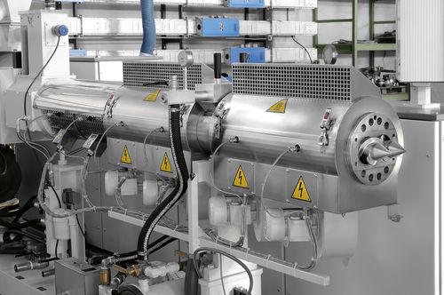 Conical twin-screw extruder - KBA  - AMUT - tube / profile / for PVC