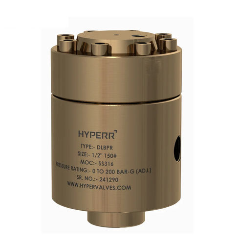 Gas pressure regulator and reducer - HV-DLPR-02 - Hyper Valves - for hydrogen / for chemical products / piston