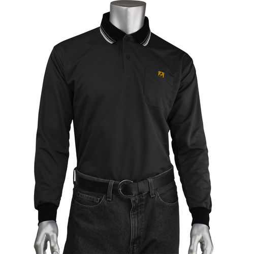 Work polo - BP801LC-BK series - Pip global - anti-static / polyester / carbon