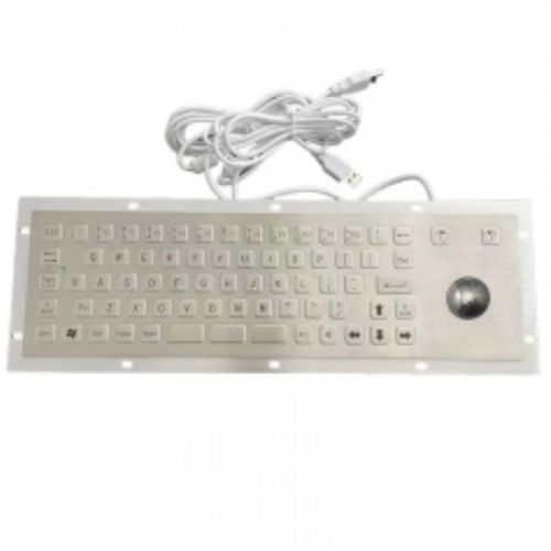 Panel-mount keyboard - CK-KB370110-38TB-R01 - Clickin Industrial Co., Ltd. - with mechanical keys / with trackball / stainless steel