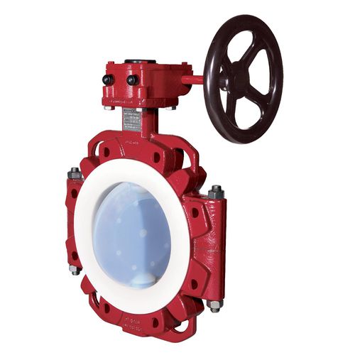 Lug type valve - NK series - Richter Chemie Technik - butterfly / with handwheel / shut-off