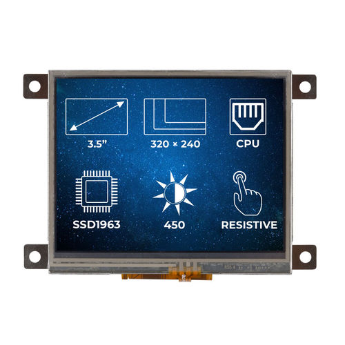 TFT display module - RVT3.5A320240CFWR36 - Riverdi - 5-wire resistive touch screen / 320 x 240 / industrial