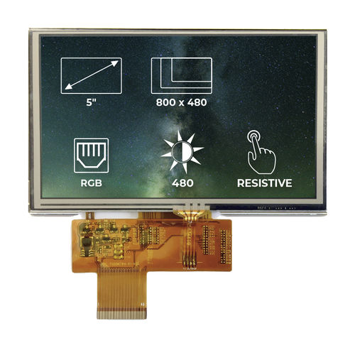TFT display module - RVT50AQTNWR00 - Riverdi - resistive touch screen ...