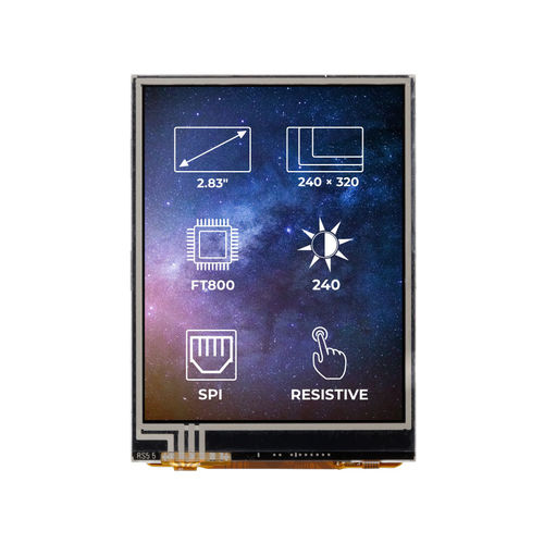 TFT display module - RVT28AEFNWR00 - Riverdi - resistive touch screen / 320 x 240 / industrial