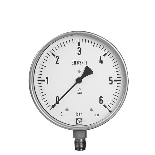 Dial pressure gauge - RU 160 - Schmierer GmbH - threaded / brass / stainless steel