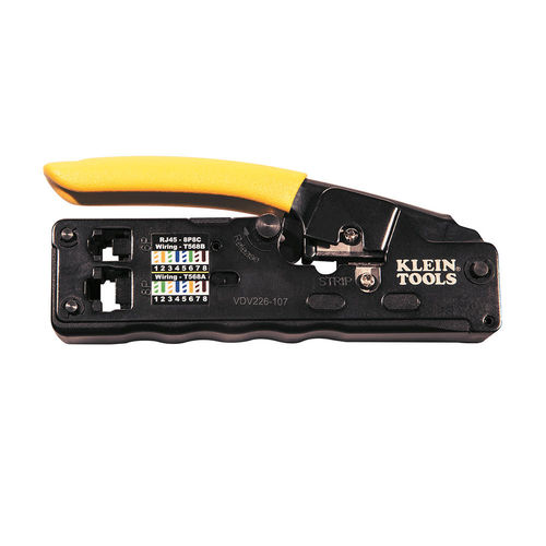 Cable stripper-crimper - VDV226-107 - Klein Tools - manual / lever-operated / compact