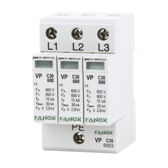 Class II surge arrester - VP C30 600/3 - FANOX ELECTRONIC - for electrical installations / compact / varistor
