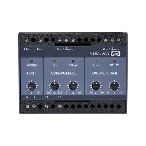 Over-voltage protection relay - RMV-122D - DEIF - under-voltage / three-phase / for generators