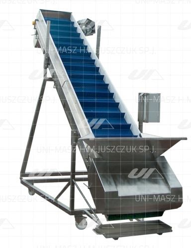 Hinged belt conveyor - Uni-Masz H.M. Juszczuk Sp.j. - inclined / transport / for fruit