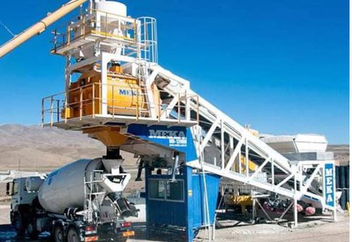 Stationary concrete batching plant - C120 - MEKA Crushing Screening and Concrete Batching Technologies - compact / continuous