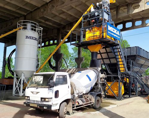 Stationary concrete batching plant - C30  - MEKA Crushing Screening and Concrete Batching Technologies - compact / continuous