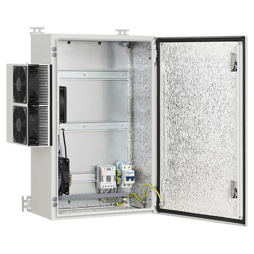 Cooled electrical enclosure NSB3860C4 NSGate equipped / DIN rail / sheet steel