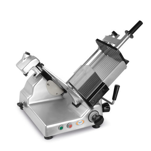 Gravity slicing machine - 9300 G PLUS - ABM company S.r.l. - meat / manual / circular blade