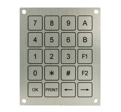 20-key keypad - KBH22 - Barantech - panel-mount / piezoelectric / stainless steel