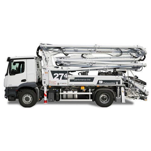 Mobile truck-mounted concrete pump - BSF 27-4 - Putzmeister - for construction / outdoor / piston