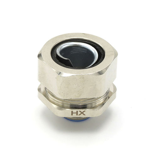 Nickel-plated brass cable gland - HX-DPJ series - YUEQING HONGXIANG CONNECTOR  MANUFACTRER CO., LTD - stainless steel / IP66 / threaded