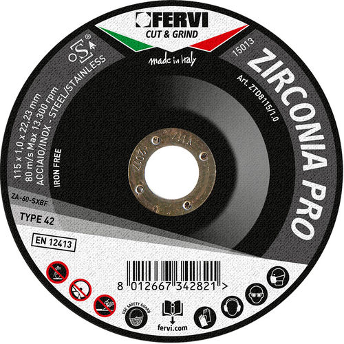 Stainless steel cutting disc - ZTD8115/1.0 - FERVI - zirconia