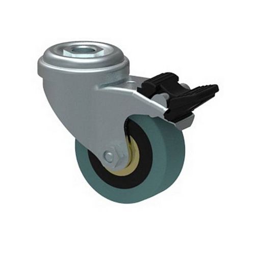 Swivel caster - MayTec - rod / with brake / central hole fixing