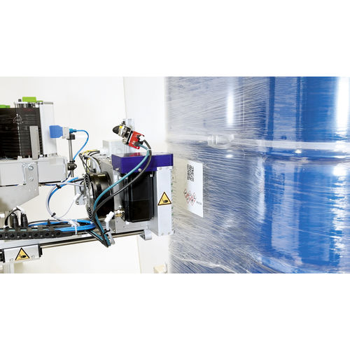 Fully-automatic labeling machine - IBLM - b+b Automations- und Steuerungstechnik GmbH - pallet / for drums / for IBC containers