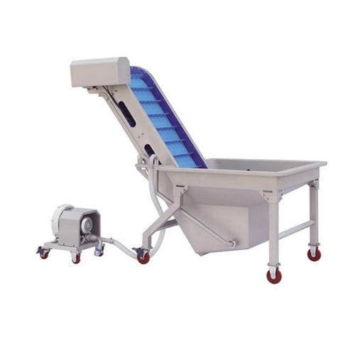 Hinged belt conveyor - Kronitek - inclined / washing / electric drive