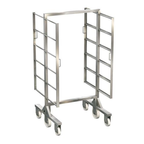 Stainless steel trolley - 65219 series - Brökelmann Geräte- und Anlagenbau - for smokehouses / six-wheel