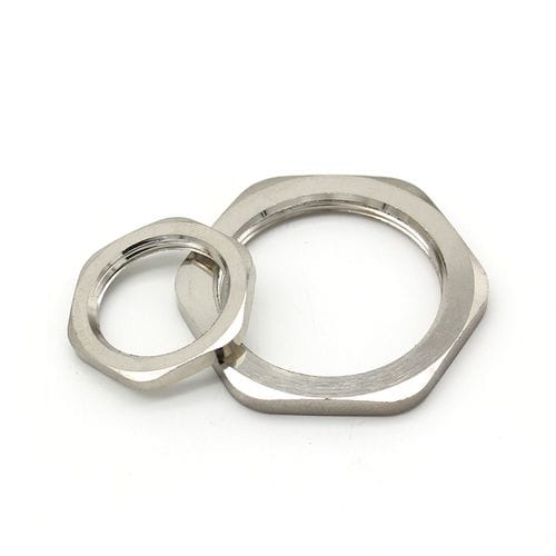 Hexagonal locknut - JX-M-MLE series - YUEQING JIXIANG CONNECTOR CO., LTD - nickel-plated brass / threaded / fitting