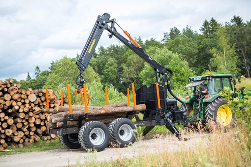 Firewood trailer - BMF 14T2 Pro - BMF - tandem / towed / forestry