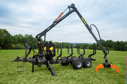 Trailer-mounted crane - BMF 650 - BMF - boom / forestry / lifting