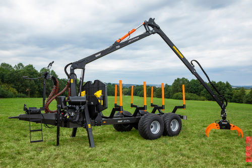 Trailer-mounted crane - BMF 720 - BMF - boom / forestry / lifting