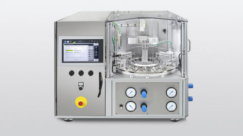 Drum dosing feeder - HOEFLIGER - powder / for pharmaceutical products / semi-automatic