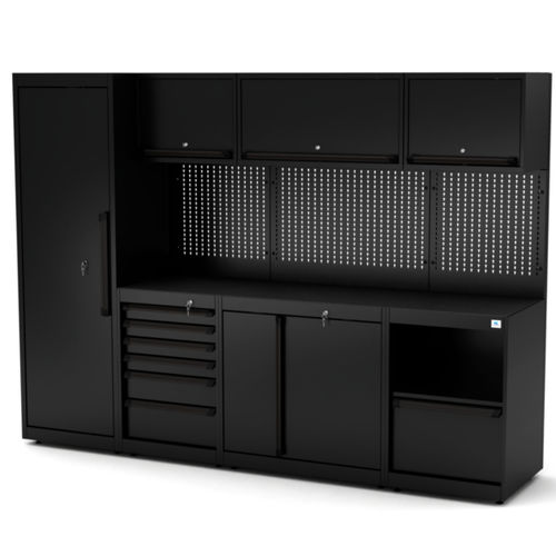Metal workbench - WB-C271P - RO & Co. S.p.A. Keen Space - for workshops / 6-drawer / with tool board