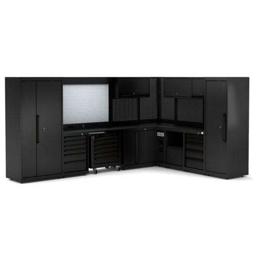 Metal workbench - WB-C391P - RO & Co. S.p.A. Keen Space - 6-drawer / 5-drawer / double door