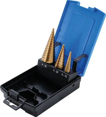 BGS step drill 4 - 30 mm HSS titanium-coated 3 pcs