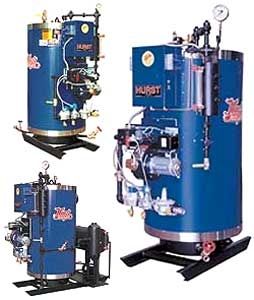 Hot water boiler - 4VT Cyclone - Hurst Boiler - gas / tubeless / vertical