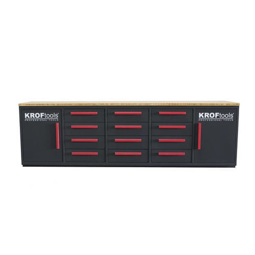 Steel workbench - 8670 - KROFtools Professional Tools - for workshops / with drawer / door