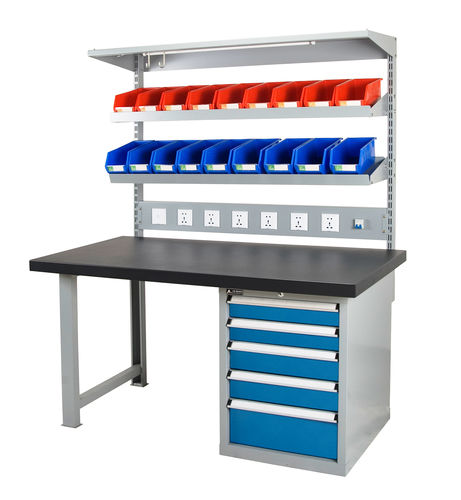 Steel workbench - FZ-1006 - ChengDu SanJi Technology Co.,LTD - 5-drawer / with tool board
