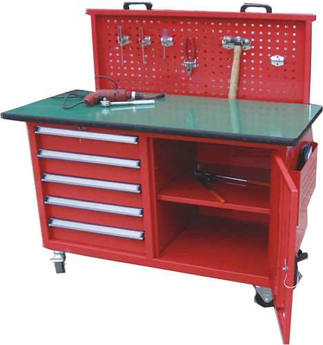 Steel workbench - FCY-2005 - ChengDu SanJi Technology Co.,LTD - with drawer / mobile / with compartments