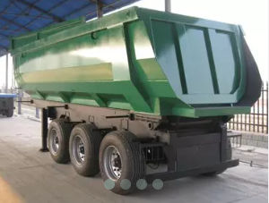 Dump semi-trailer - CLW GROUP - for sand / for food / flange