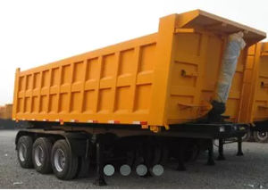 Dump semi-trailer - CLW GROUP - for sand / for food / flange