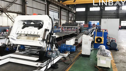 Steel silo roll forming machine - WUXI LINBAY MACHINERY CO.,LTD - punching / with cutting