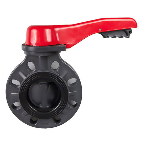 Butterfly valve - D71X-6F - Ningbo Baodi Plastic Valve Co., Ltd. - lever / for water / for oil