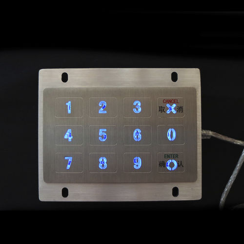 Infrared keypad - MKA-34-NL-V2 - MATE TECHNOLOGY SHENZHEN LIMITED - 12-key / panel-mount / brushed stainless steel