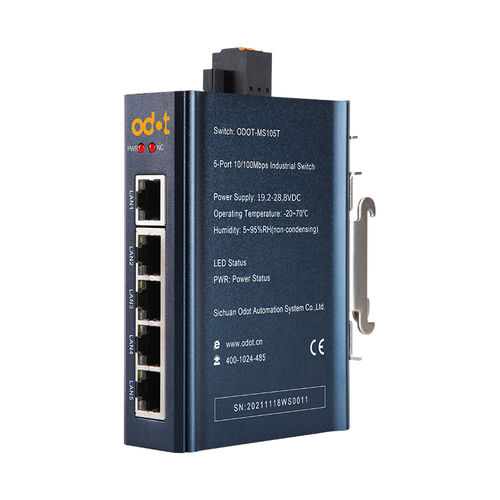 Unmanaged converter switch - ODOT-MS105T - ODOT Automation - Ethernet / DIN rail / industrial