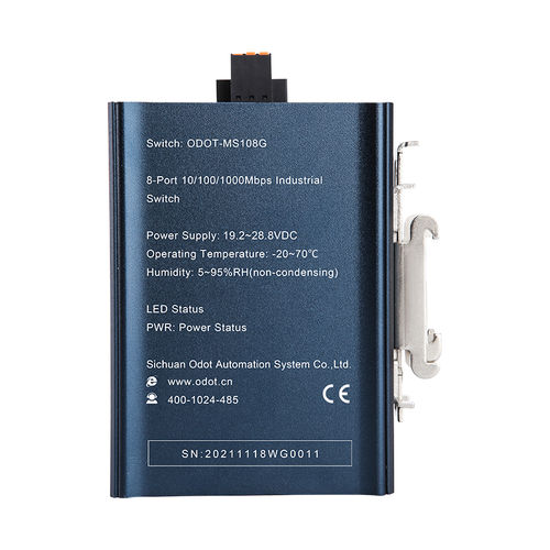 Unmanaged ethernet switch - ODOT-MS108G - ODOT Automation - 8 ports / DIN rail / RJ45