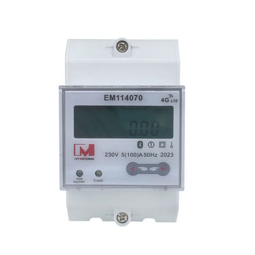 Single-phase electric energy meter - EM114070 STS - IVY METERING - DIN rail / with LCD display / 50 Hz