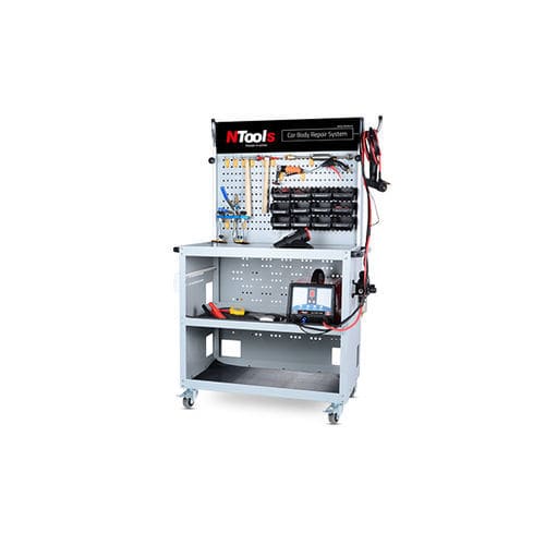 Trolley-mounted body repair system - 354002 - Ntools - with glue gun / dent puller / induction heated