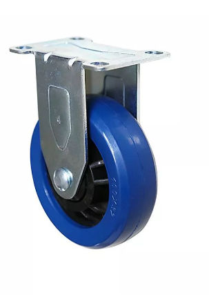 Fixed caster - 310PF-100035B-42S - Taizhou Wanda Casters & Hardware Mfg. Co., Ltd. - base plate / double / elastic rubber
