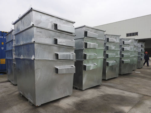 Steel waste container - Hero Equipment (Yangzhou) Co., Ltd. - industrial waste / open / rear-emptying