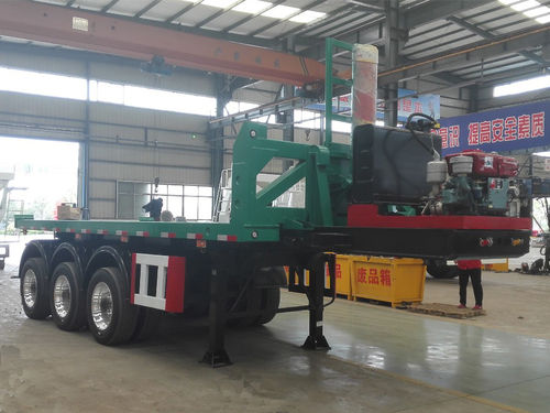 Platform semi-trailer - Shandong Liangshan Huayu Group Auto Manufactory Co., Ltd. - for sand / stone / 3-axle